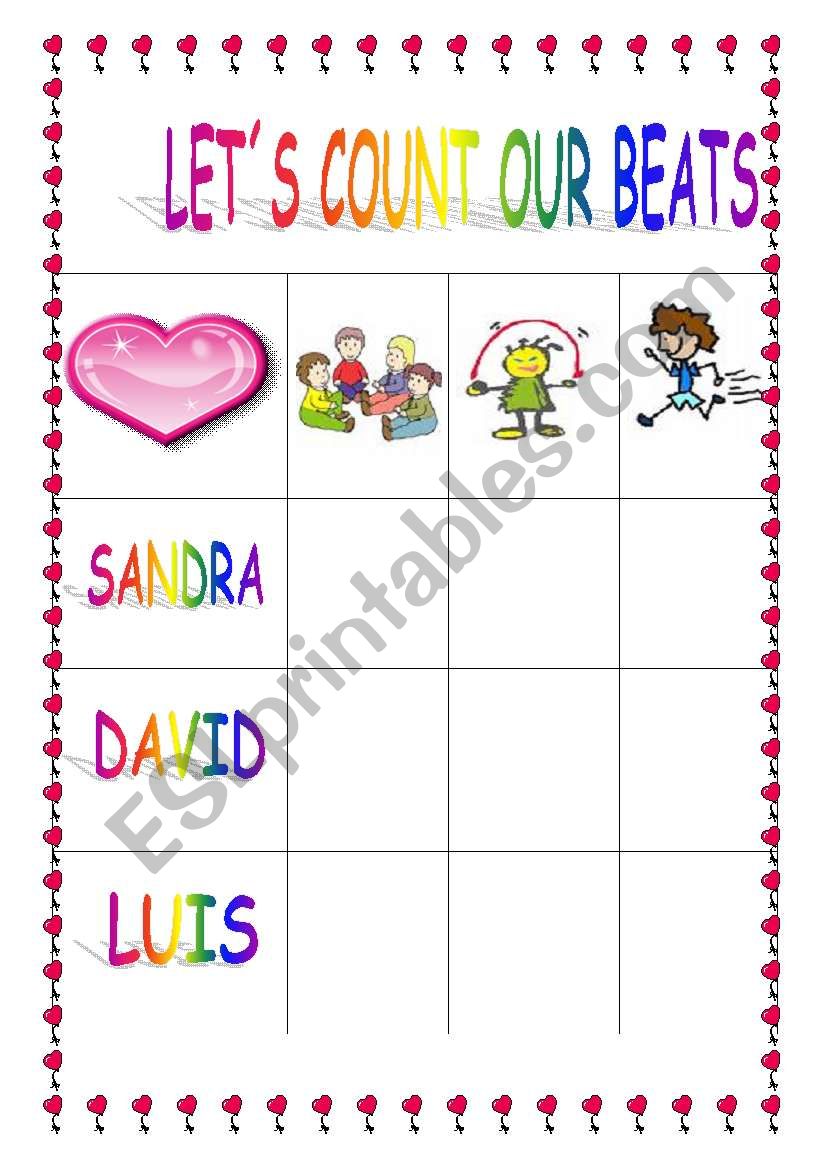 LET`S COUNT OUR BEATS worksheet